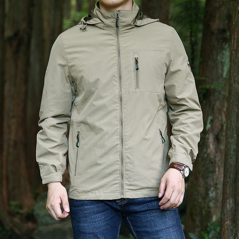 Men's Windproof Softshell Thermal Jacket with Fleece Lining and Hood Mune Fashion