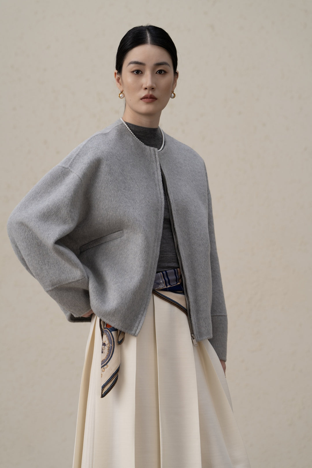 Women's Elegant Oversized Wool Blend Jacket Mune Fashion