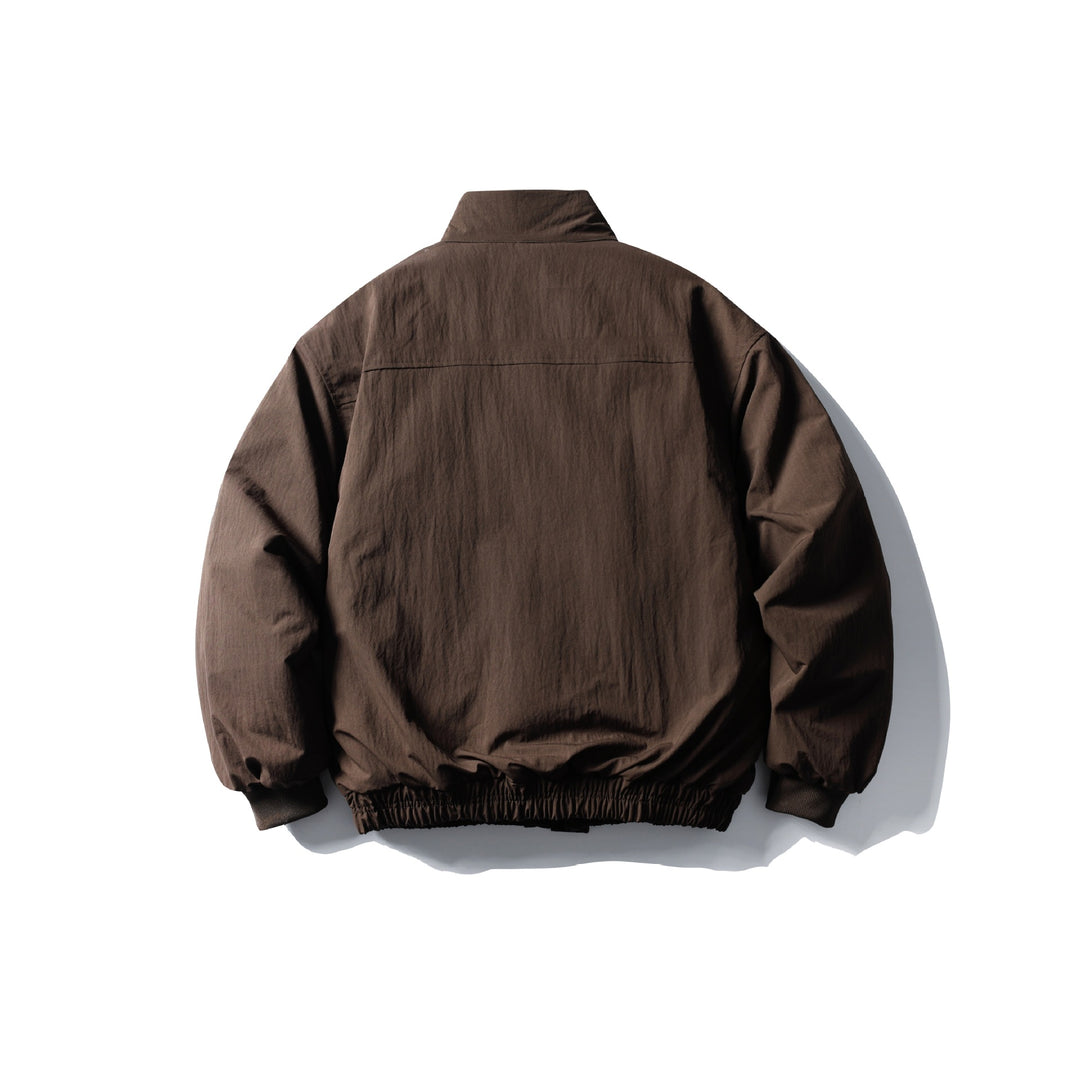 Unisex Boxy-padded Short Jacket with Funnel Collar and Flap Pockets Mune Fashion