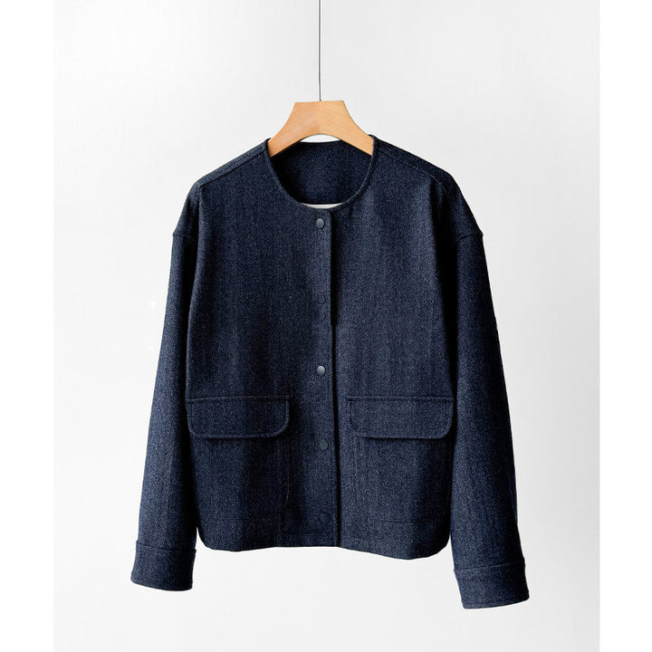 Women Fashion Jacket with Buttons and Practical Pockets Mune Fashion