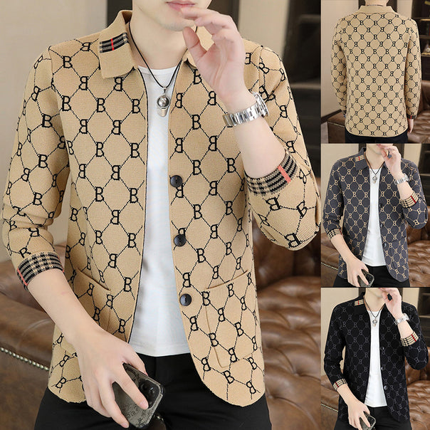 Men's Fashionable Cardigan with Textured Pattern Mune Fashion