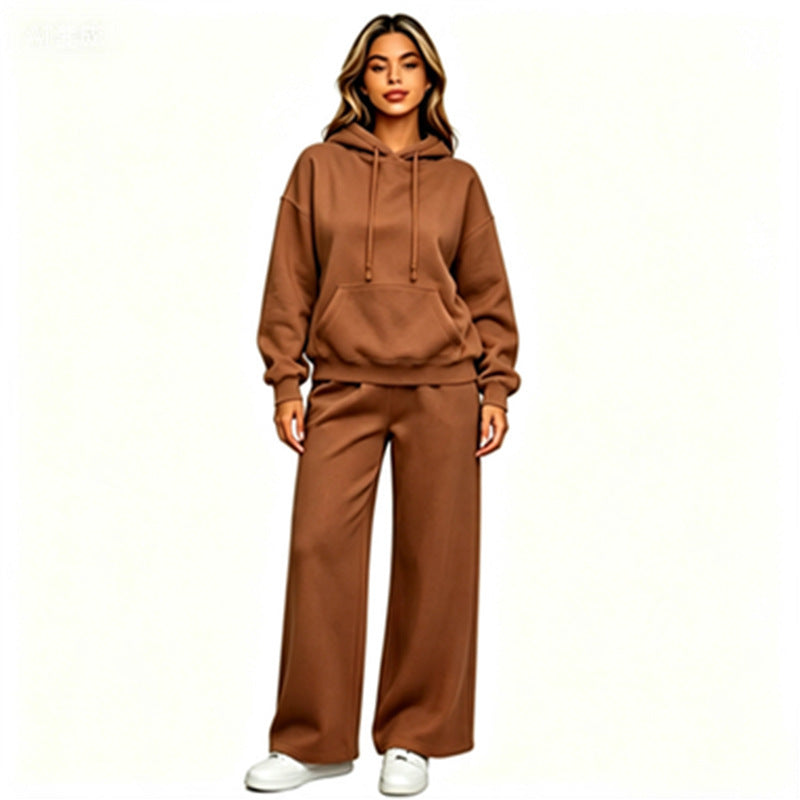 Women Comfortable Oversized Hoodie with Wide Jogging Pants Mune Fashion