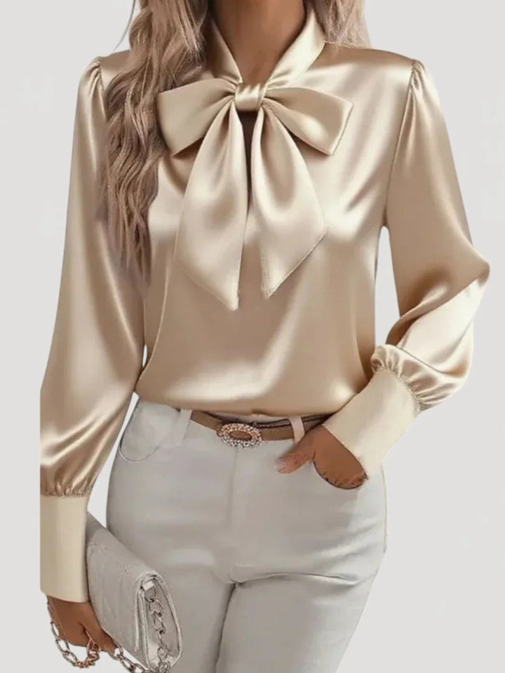 Ladies elegant blouse with bow collar