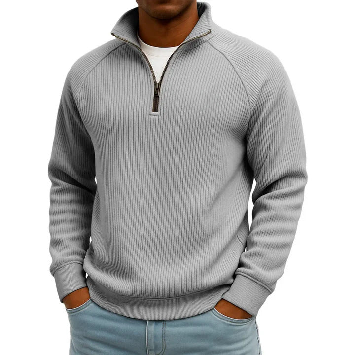 Men's Comfortable Sweater with Stand-up Collar Mune Fashion