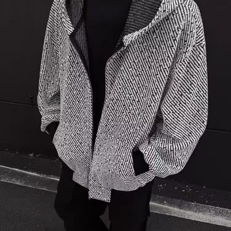 Unisex Oversized Knit Hoodie with Allover Texture Pattern and Side Pockets Mune Fashion