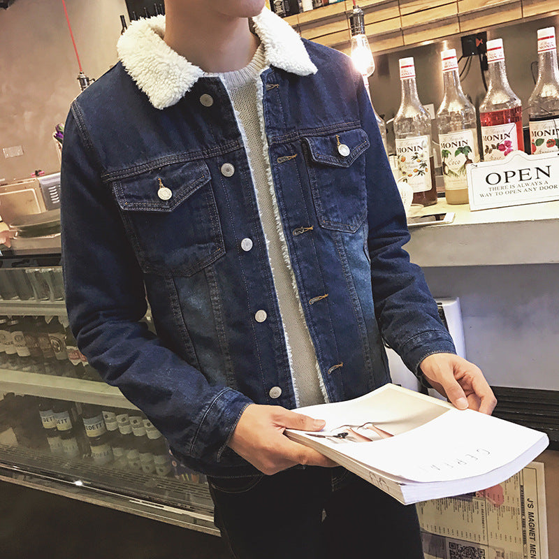 Men's Denim Jacket with Teddy Lining Mune Fashion
