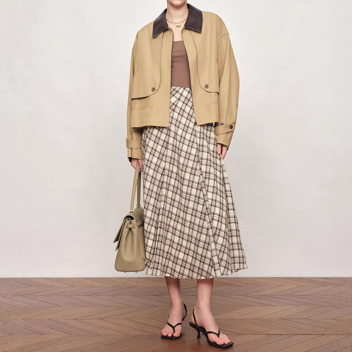 Women's Casual and Fashionable Transition Jacket with Contrasting Collar Mune Fashion