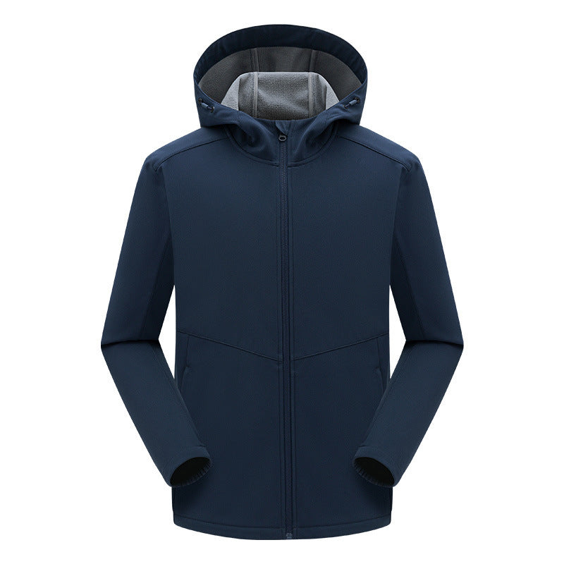 Men's technical softshell jacket with fleece-lined hood and elastic stretch cut Mune Fashion