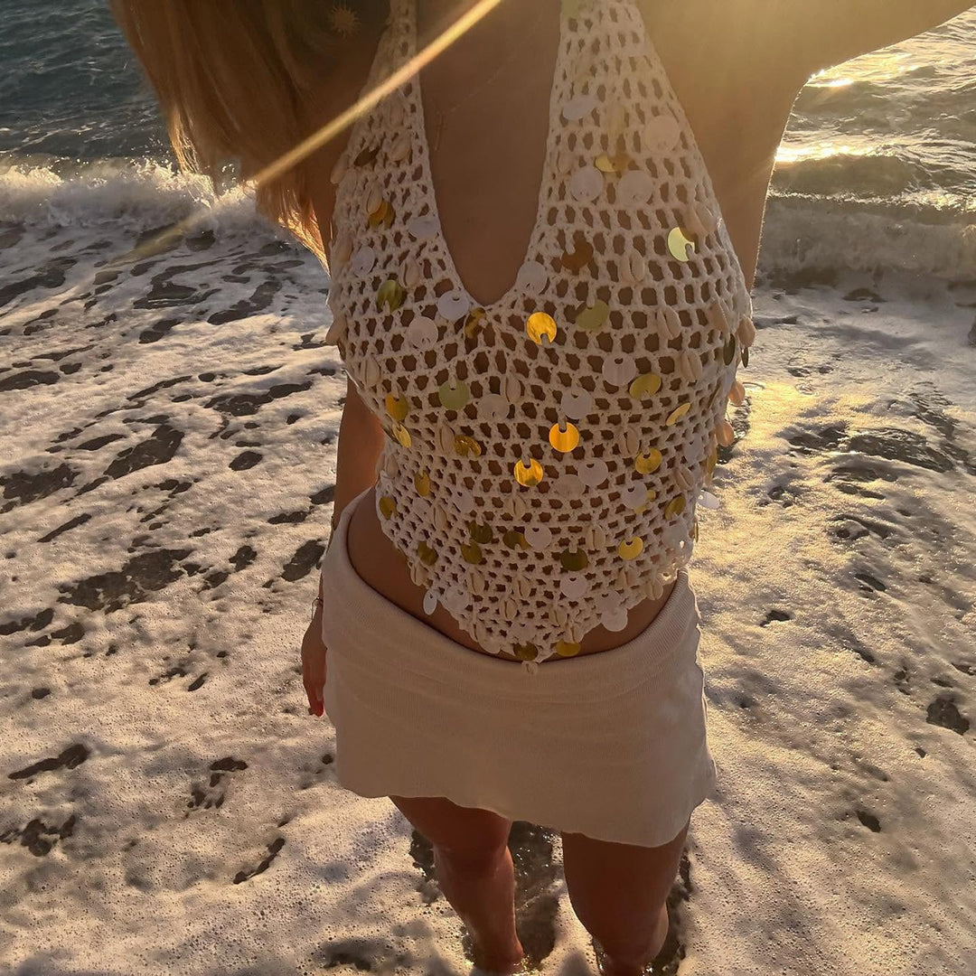Women's airy beach top with sparkling details Mune Fashion