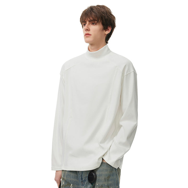 Men's Oversize Turtleneck Sweater made of soft cotton blend with raglan sleeves Mune Fashion