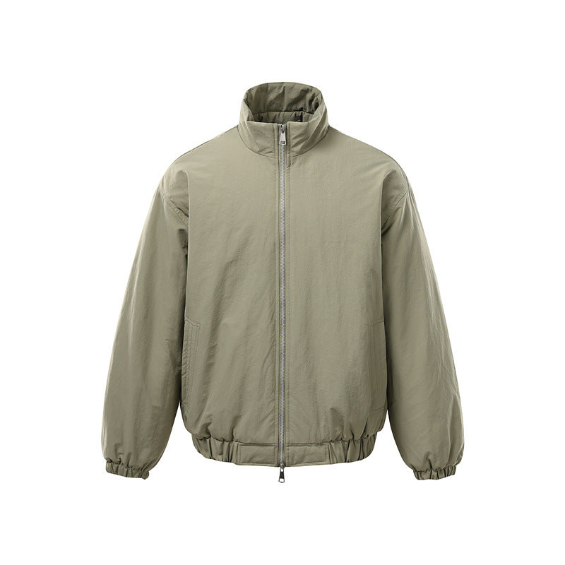 Unisex Boxy Zip Blouson Jacket with windproof microfiber cover, high stand-up collar and two-way zipper Mune Fashion