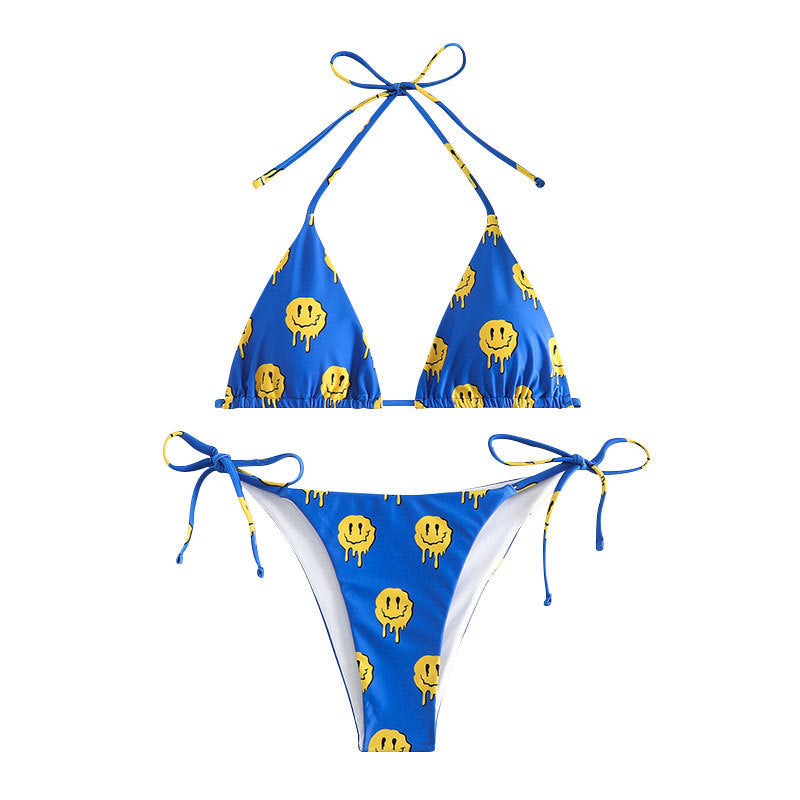 Women's triangle bikini with cheerful smiley print Mune Fashion