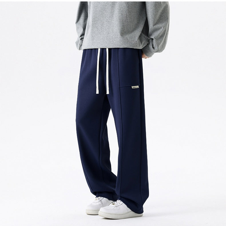 Men's Loose Relaxed Jogging Pants with Drawstring, Multifunctional Pocket & Straight Leg Mune Fashion