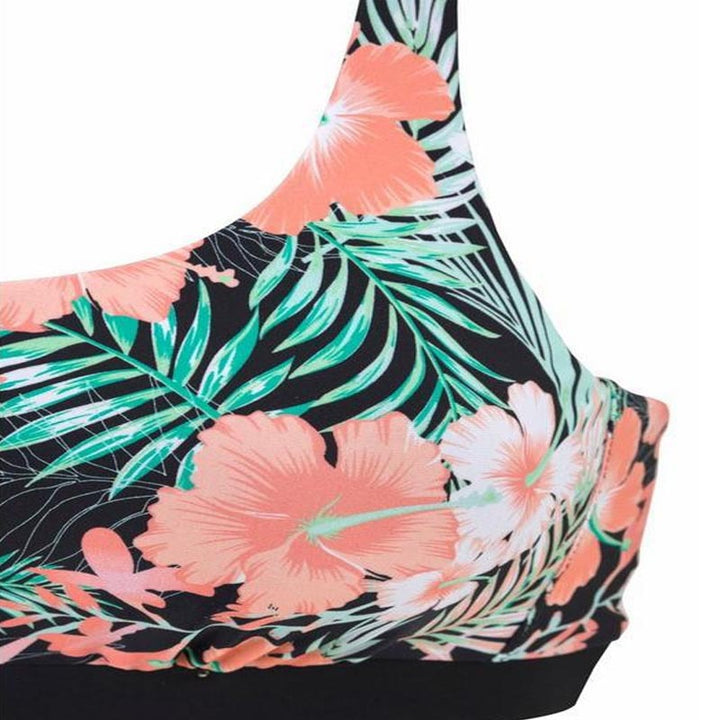 Ladies bikini top with floral design and sporty back cutout Mune Fashion