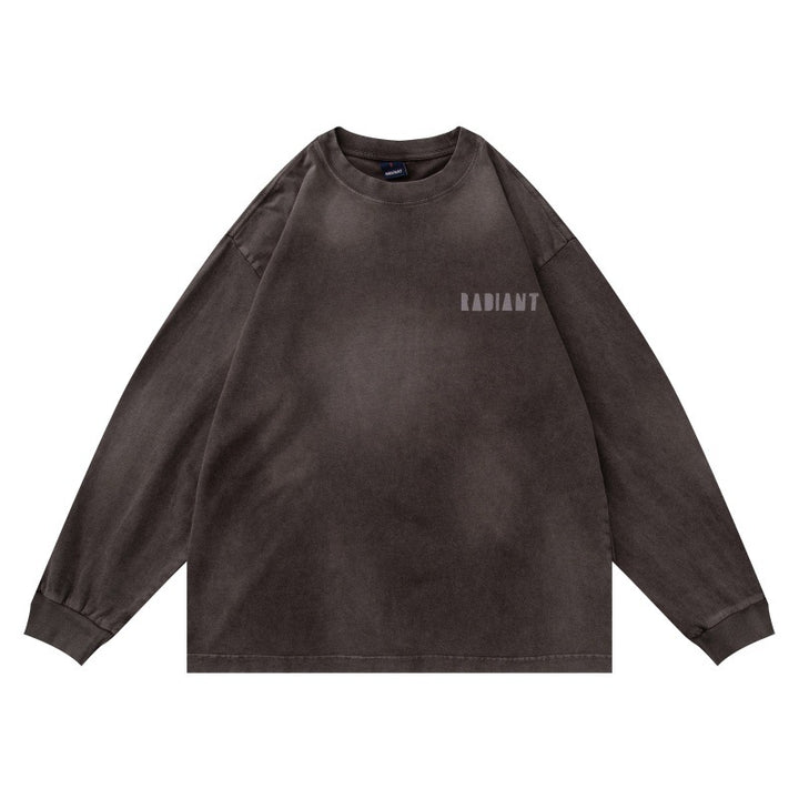 Unisex Oversize Sweatshirt with pigmented wash and subtle chest print Mune Fashion