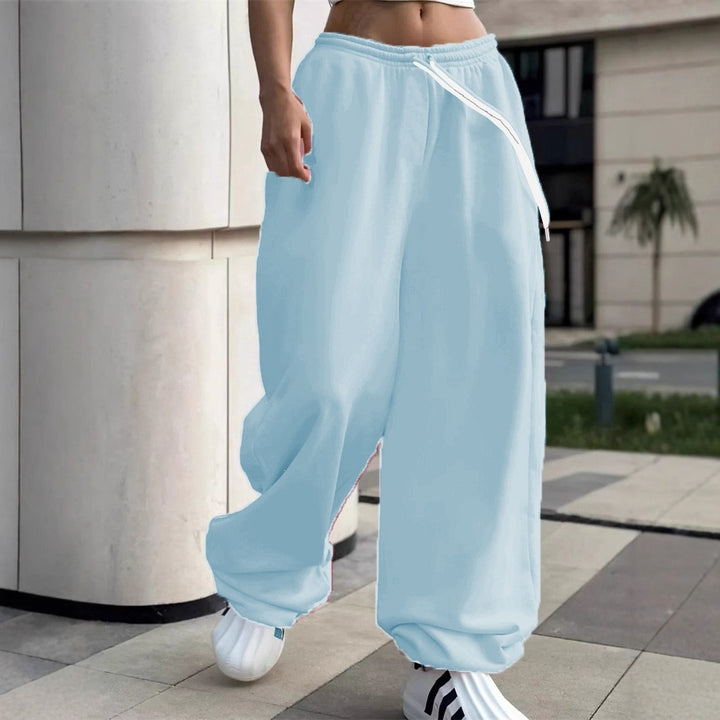 Women's wide Baggy joggers with a high comfort waistband, drawstring and elastic ankle cuffs Mune Fashion