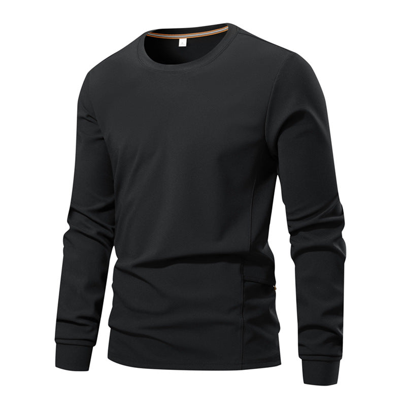 Men's Breathable Long Sleeve Technical Shirt with Round Neck and Side Utility Pocket Mune Fashion