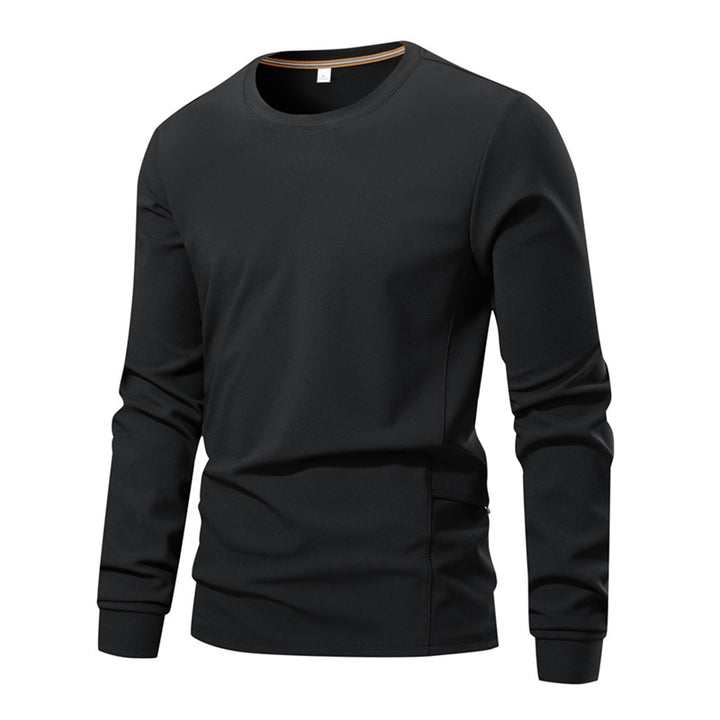Men's Breathable Long Sleeve Technical Shirt with Round Neck and Side Utility Pocket Mune Fashion