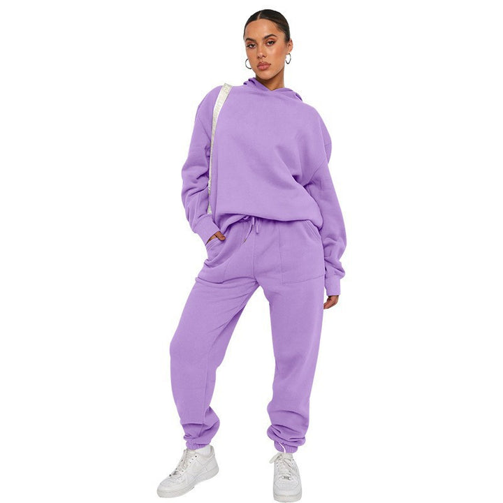 Women's oversized hoodie loungewear set with kangaroo pocket and elastic ankle cuffs Mune Fashion