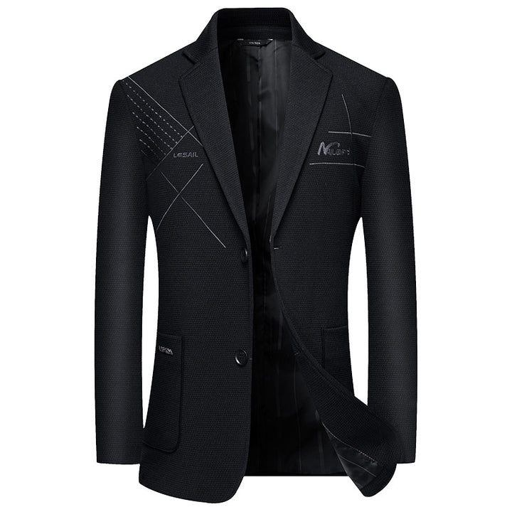 Men's elegant half-lined structured blazer with quilted thermal lining and patch pockets Mune Fashion