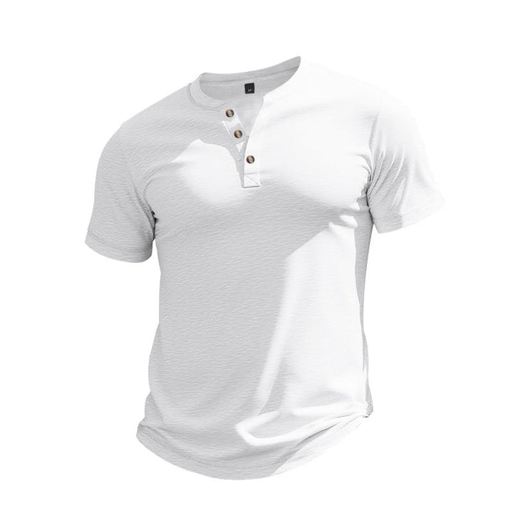 Men's Short Sleeve Henley T-Shirt made of soft cotton with decorative button placket Mune Fashion