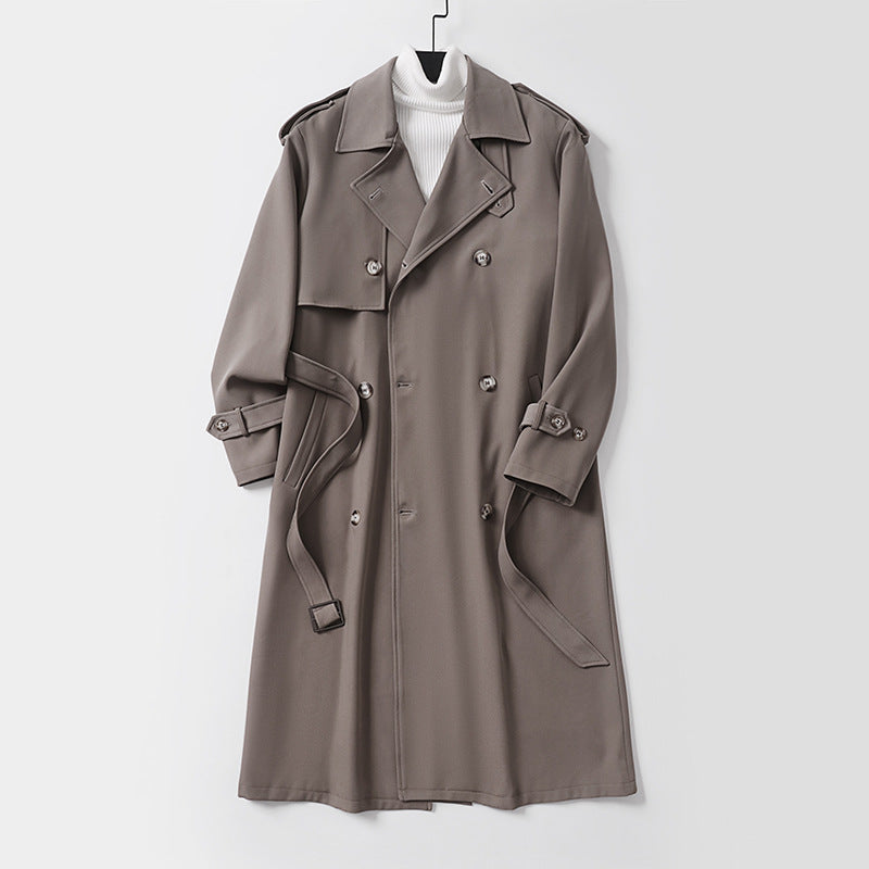 Women's classic double-breasted trench coat with waist belt and shawl collar Mune Fashion