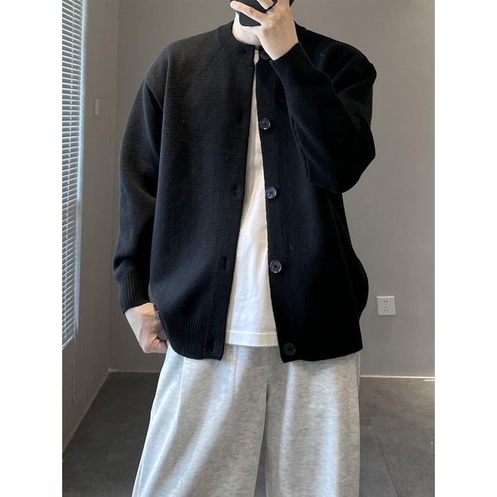 Men's Fashionable Chunky Knit Sweater with Stand-up Collar Mune Fashion