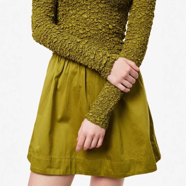Women's Playfully Cut Dress with Textured Top Mune Fashion