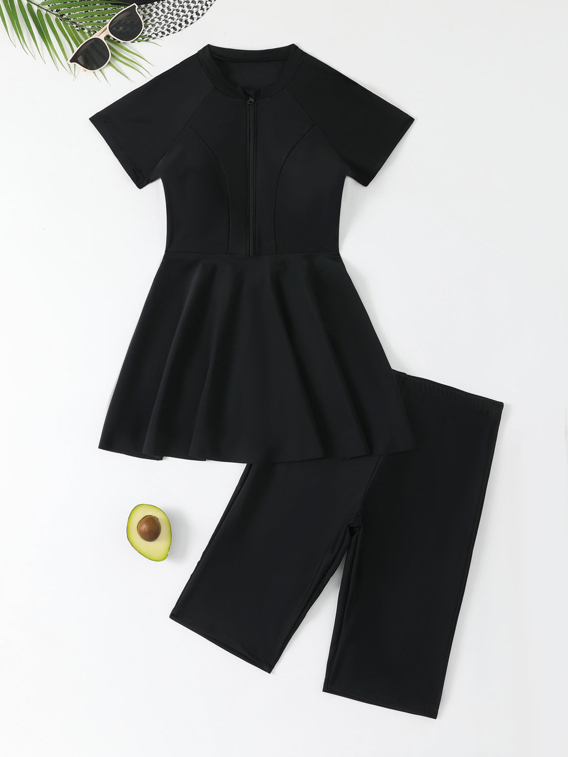 Women's swimsuit dress with zipper and matching shorts Mune Fashion