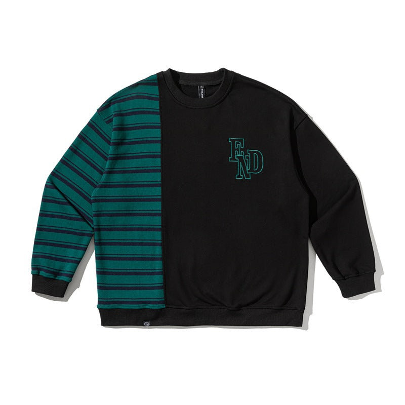 Men's oversized sweatshirt in two-tone block design with stripes Mune Fashion