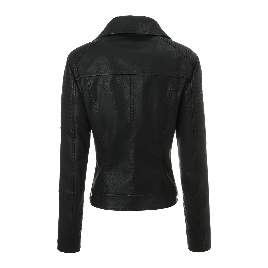 Women’s Fashion Biker Jacket with Quilted Design Mune Fashion