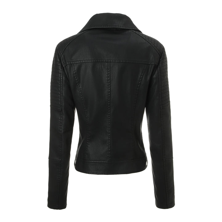 Women’s Fashion Biker Jacket with Quilted Design Mune Fashion