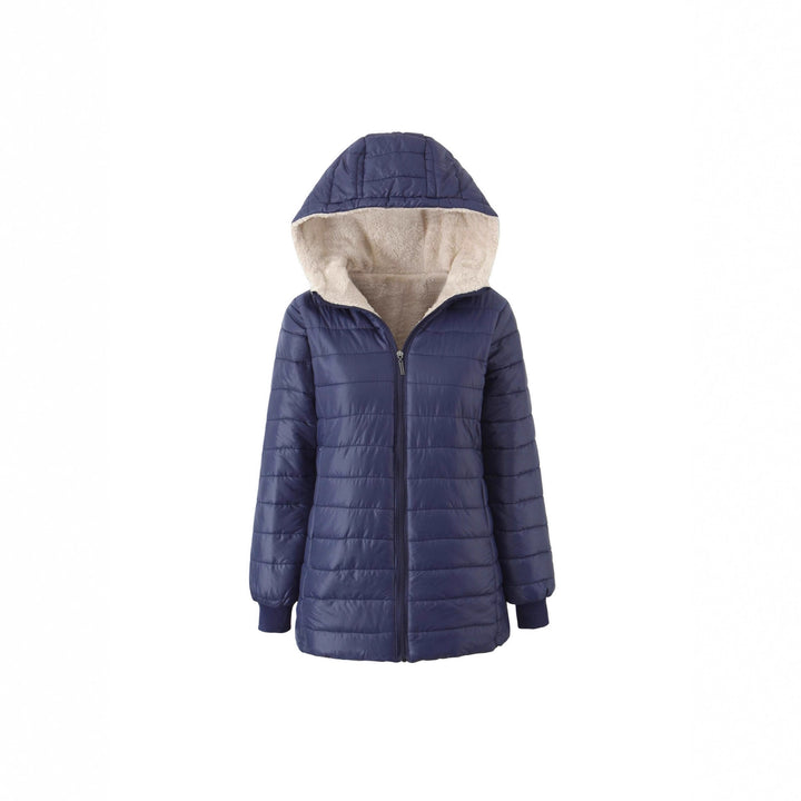 Women's quilted coat with teddy lining, hood, and warming padding Mune Fashion