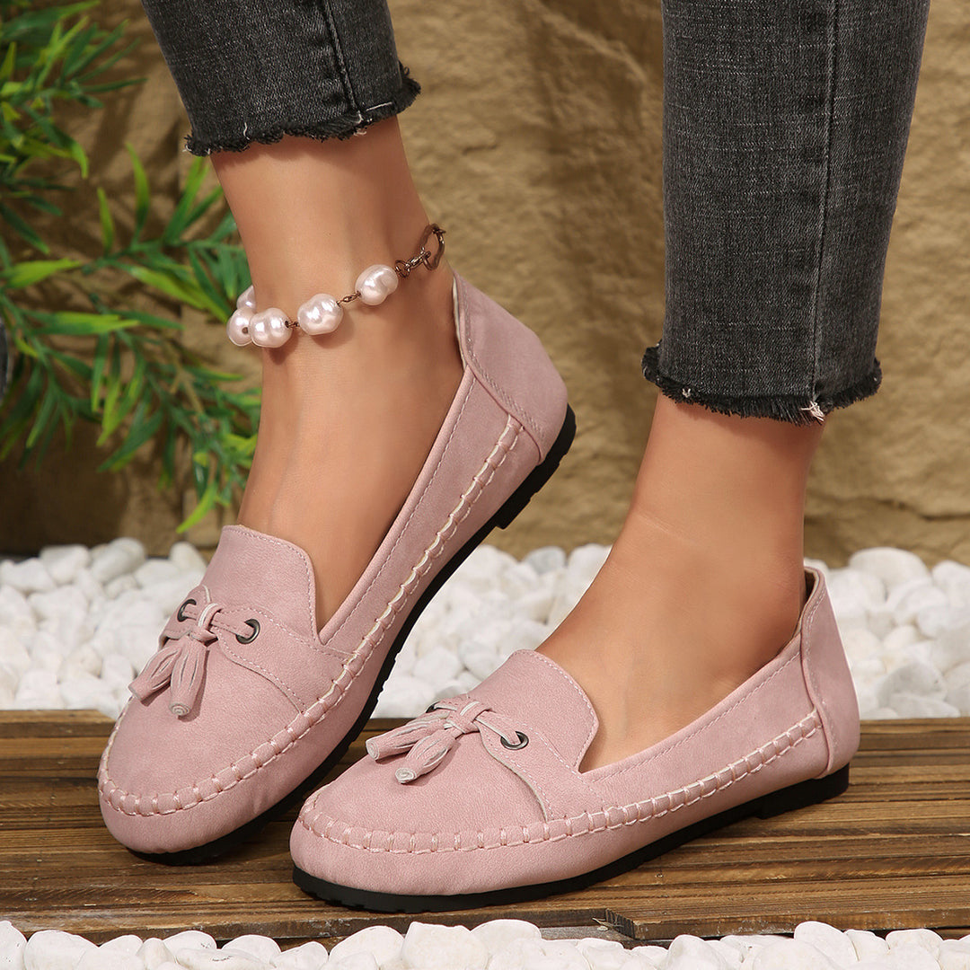 Women’s classic moccasin slippers with tassels and soft comfort insole Mune Fashion