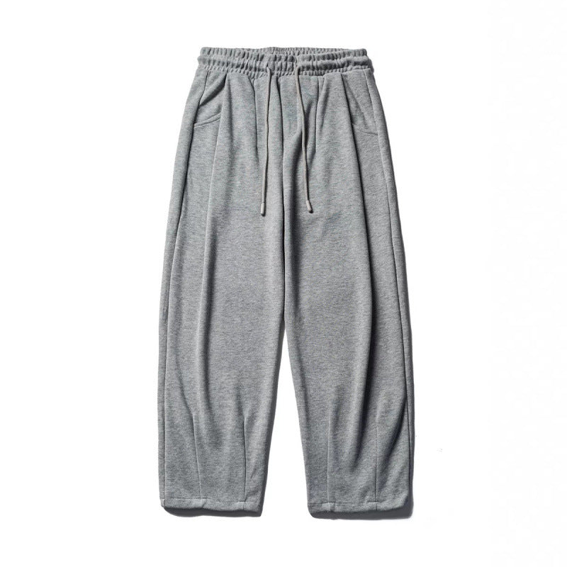Men's Casual Sweatpants with High Elastic Waistband, Drawstring and Light Tapered Cut Mune Fashion
