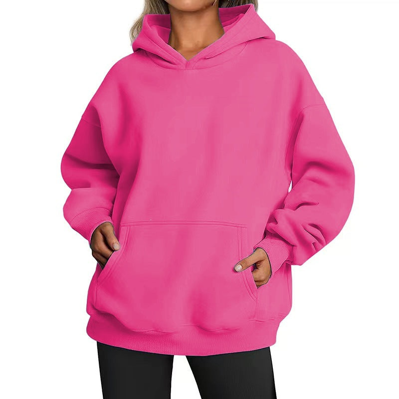 Women's oversized hooded sweatshirt with raglan sleeves, kangaroo pocket and soft fleece lining Mune Fashion