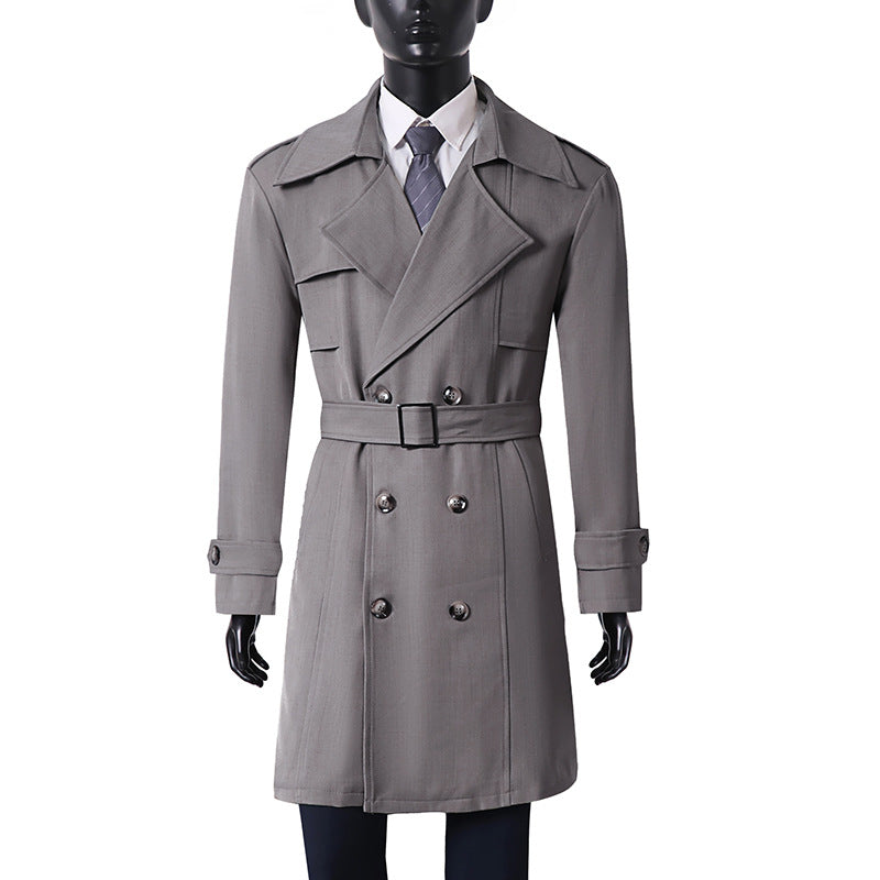 Women's Double-Breasted Trench Coat with Wide Shawl Collar and Epaulettes Mune Fashion