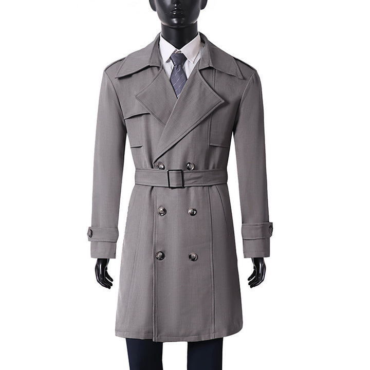 Women's Double-Breasted Trench Coat with Wide Shawl Collar and Epaulettes Mune Fashion