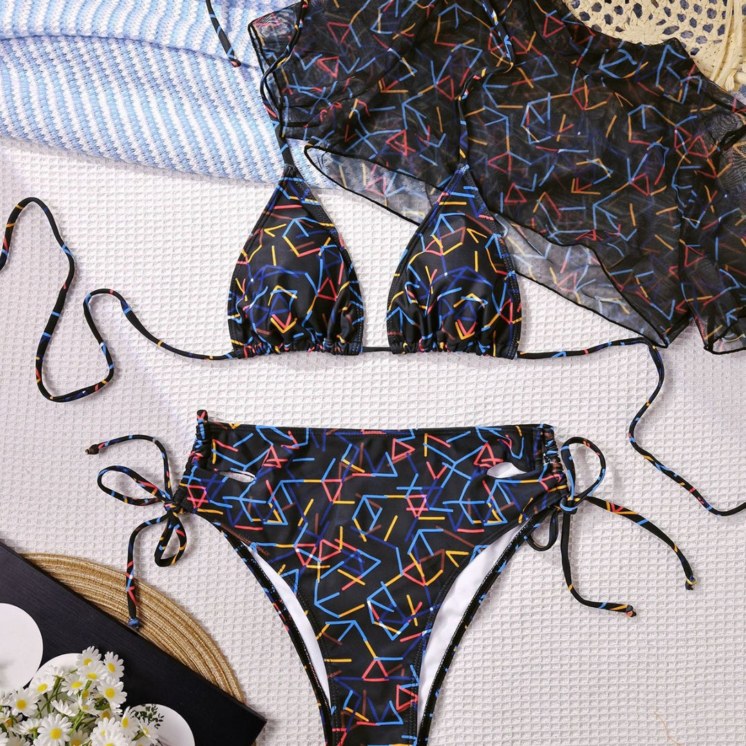 Women's triangle bikini with slightly transparent cover Mune Fashion