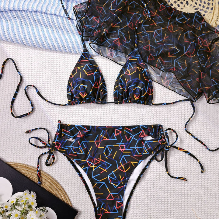 Women's triangle bikini with slightly transparent cover Mune Fashion
