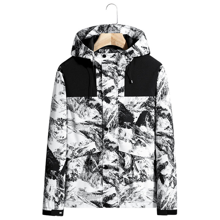 Men's Lightweight Water-Repellent Hooded Softshell Jacket with Concealed Press Stud Placket and Drawstring Mune Fashion