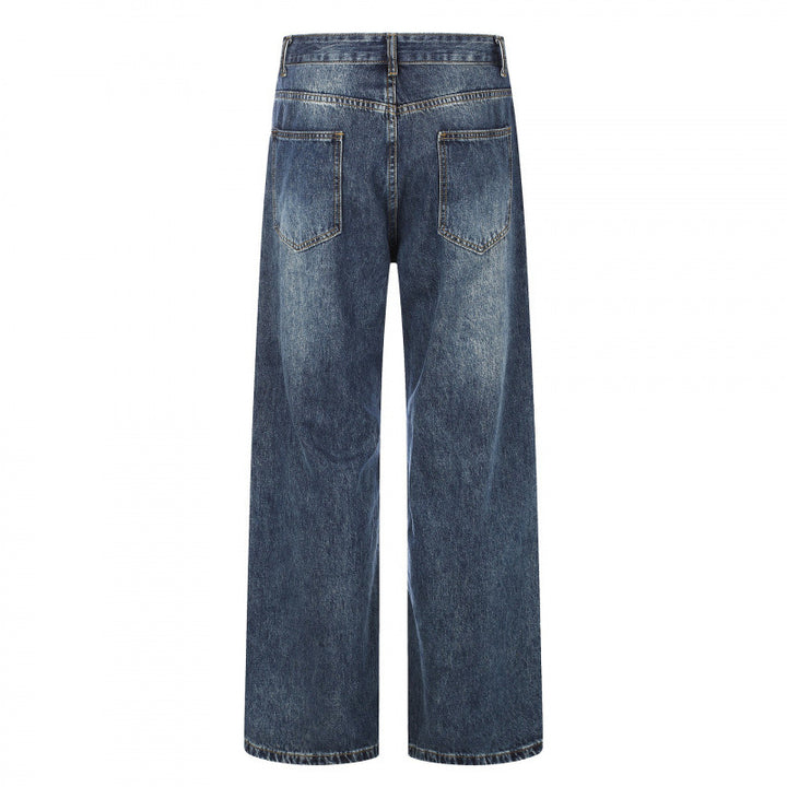 Women Highwaist Jeans in Wide Leg Cut with Used and Destroyed Details Mune Fashion