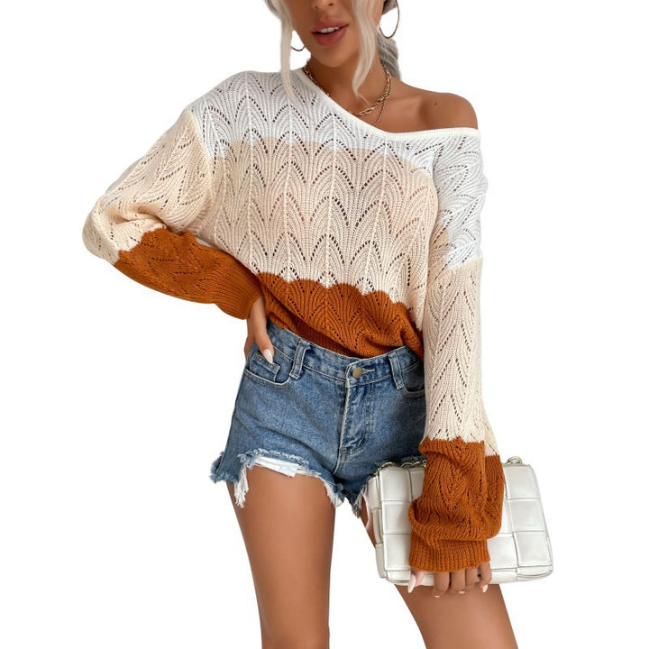 Women's Playful Knit Sweater with Unique Zigzag Pattern Mune Fashion