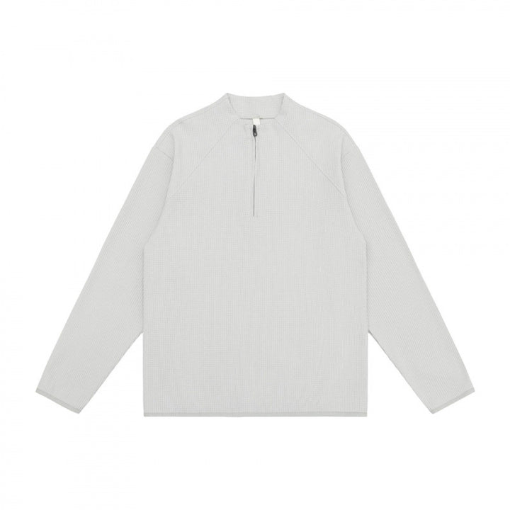 Unisex Waffle Knit Half-Zip Pullover with Raglan Sleeves Mune Fashion