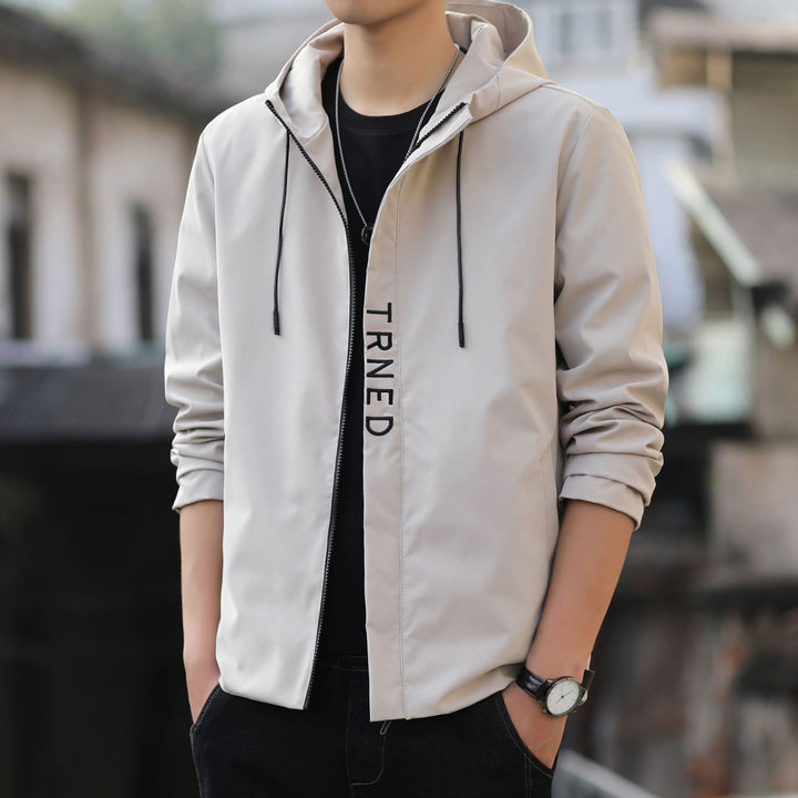 Men's lightweight hooded shell jacket with concealed zipper and minimalist utility look Mune Fashion