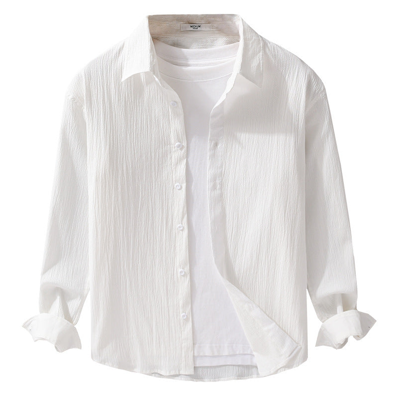 Men's lightweight structured long-sleeve shirt in overshirt style with kent collar Mune Fashion