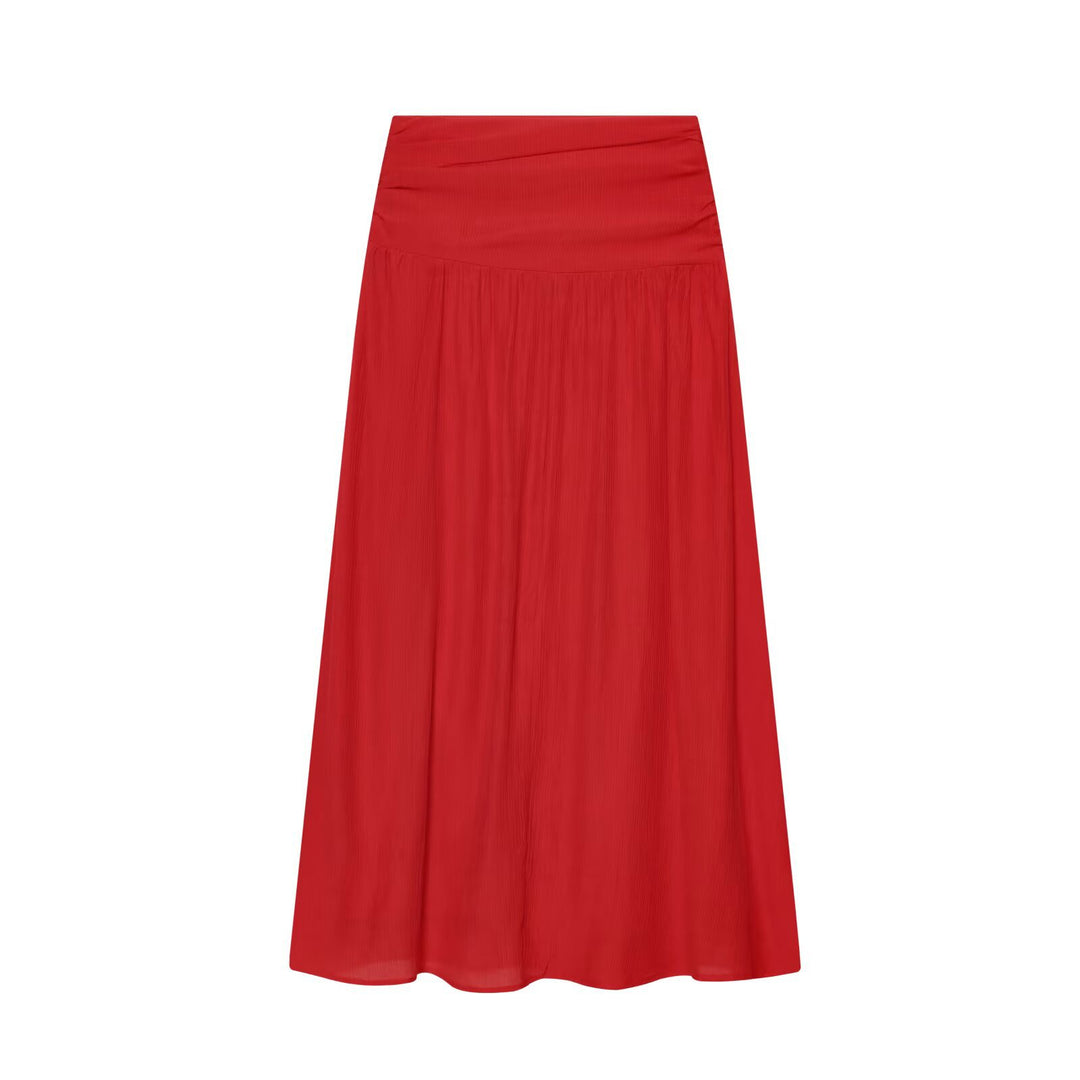 Women's Lightweight Pleated Crop Top with Ruffled Collar and Drawstring Mune Fashion