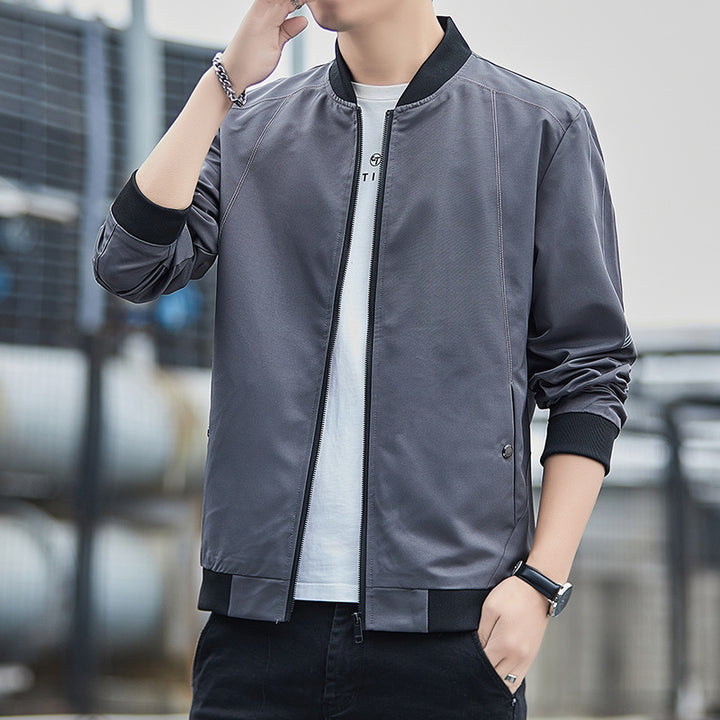 Men's Fashion Bomber Jacket with Elastic Cuffs Mune Fashion