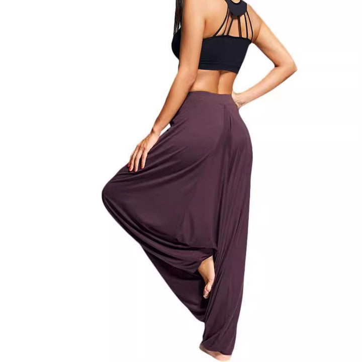 Women wide harem pants made of viscose jersey with elastic waistband and drawstring Mune Fashion