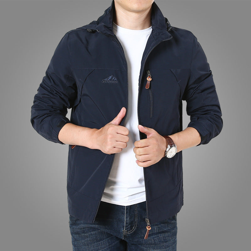 Men's lightweight breathable softshell trekking jacket with hood and mesh lining Mune Fashion